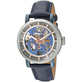 Uhrenarmband Fossil ME3136 Leder Blau 18mm